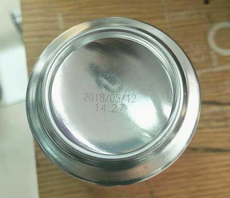 光纖激光噴碼機,易拉罐打標生產日期